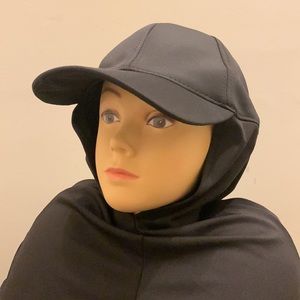 Black Attached Cap Hijab